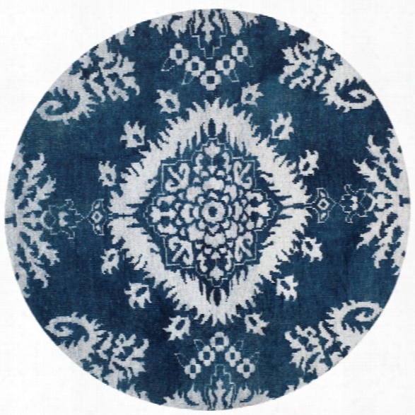 Safavieh Stone Wash 6' Round Hand Knotted Rug In Indigo