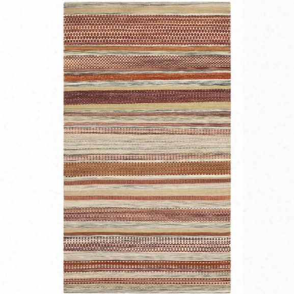 Safavieh Striped Kilim 10' X 14' Hand Woven Wool Pile Rug In Beige