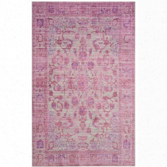 Safavieh Valencia 9' X 12' Power Loomed Polyester Rug In Pink