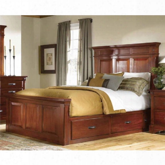 A-america Kalispell King Panel Storage Bed In Mahogany