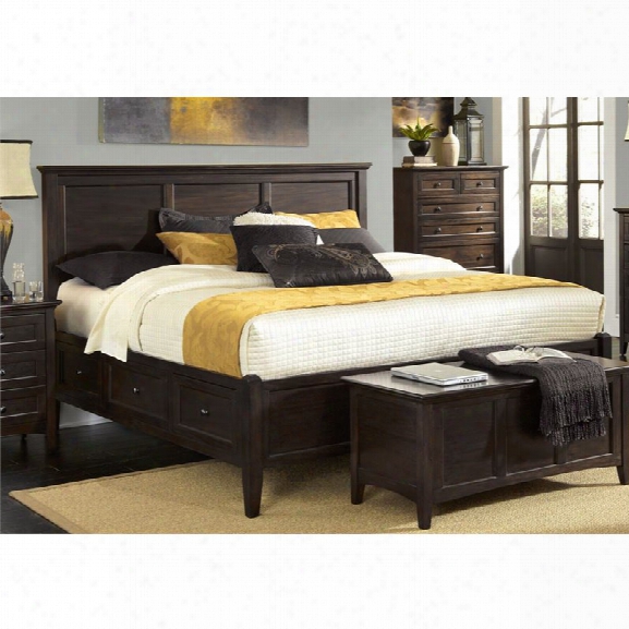 A-america Westlake King Panel Storage Bed In Dark Mahogany