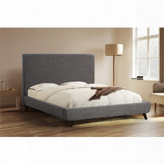 Abbyson Living Eliott King Upholstered Platform Bed In Charcoal Gray