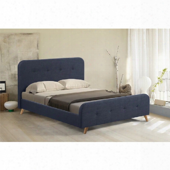 Abbyson Living Lawrence King Upholstered Platform Bed In Blue