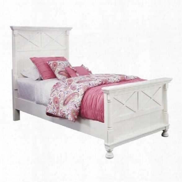 Ashley Kaslyn Wood Twin Panel Bed In White