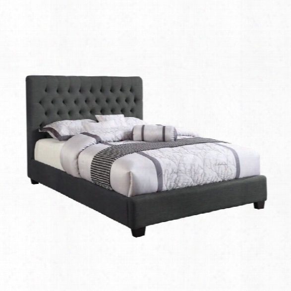 Coaster Chloe Upholstered California King Bed In Charcoal