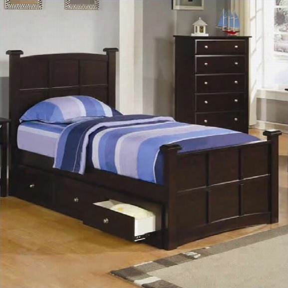 Coaster Jasper Panel Bed In Rich Cappuccino Finish-twin