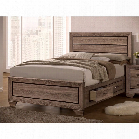 Coaster Queen Storage Panel Bed In Washed Taupe