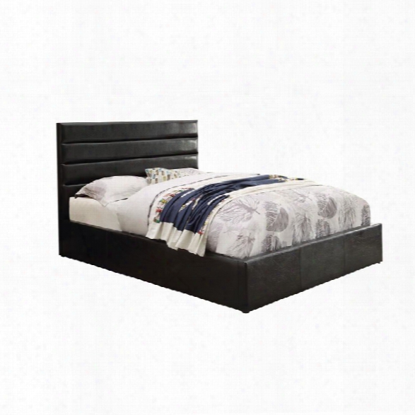 Coaster Riverbend Upholstered Queen Storage Panel Bed In Black