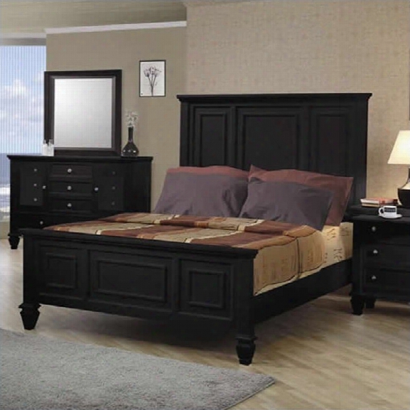 Coaster Sandy Beach Classic Panel Bed In Black Finish-queen