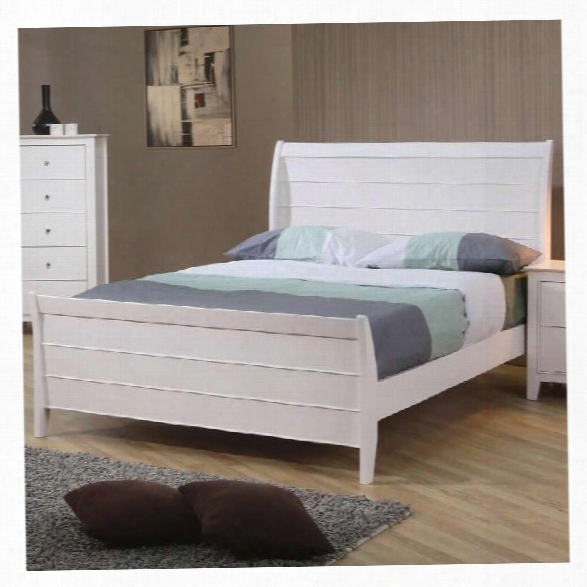 Coaster Selena Sleigh Bed In White Finish-twin