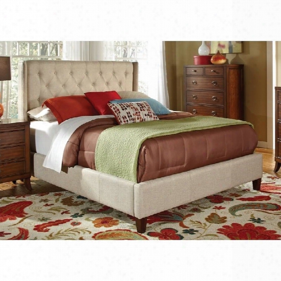 Coaster Upholstered King Bed In Beige