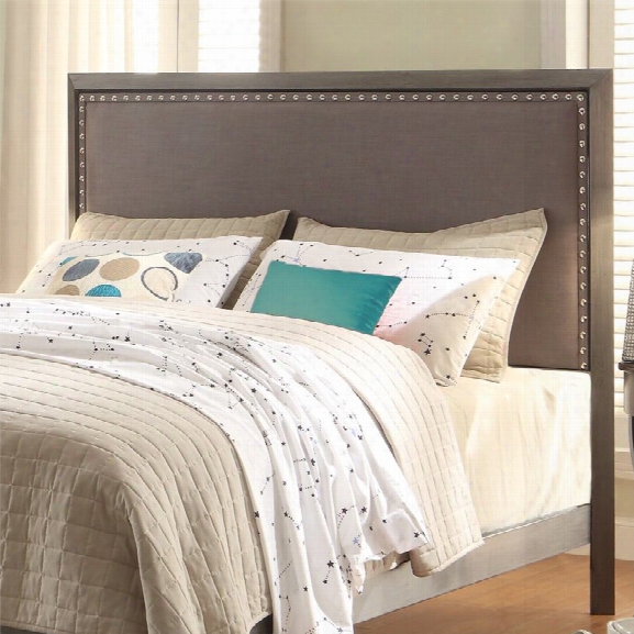 Fashion Bed Normandy Upholstered King Metal Headboard