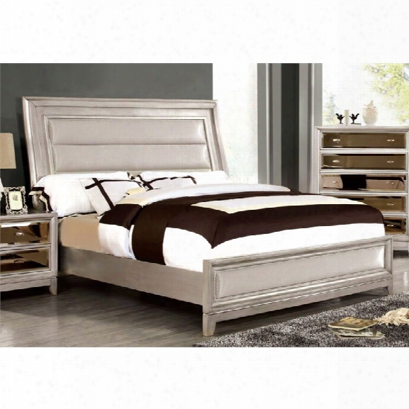 Furniture Of America Bettyann King Panel Bed In Silver