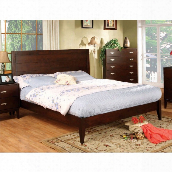 Furniture Of America Brooklyn Queen Panel Bed In Brown Cherry