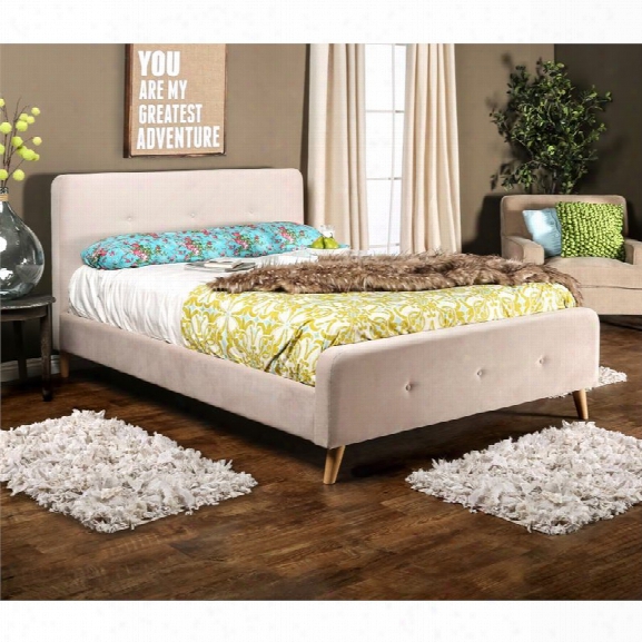 Furniture Of America Celia Full Tufted Flannelette Platform Bed
