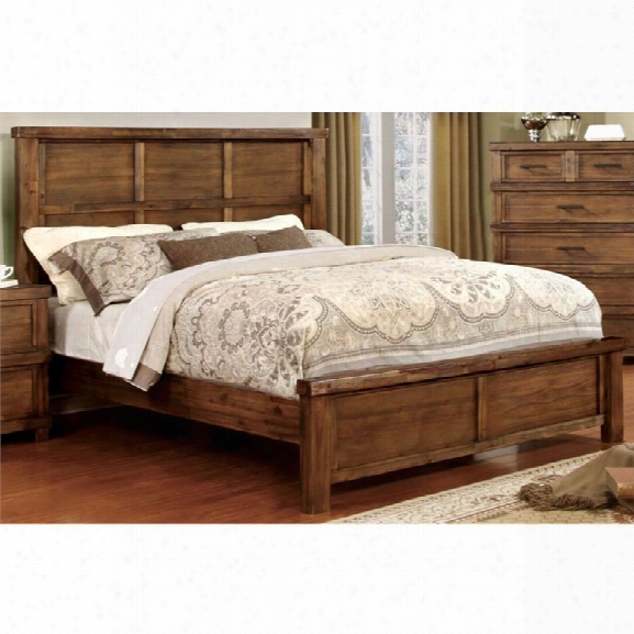 Furniture Of America Cynthia Transitional King Panel Bed In Oak