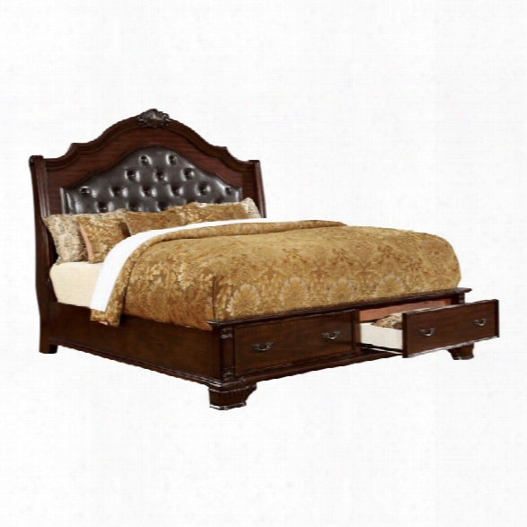 Furniture Of America Darnell Ii California King Bed In Brown Cherry