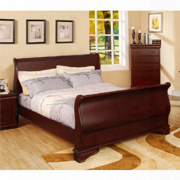 Furniture Of America Easley California King Sleigh Bed In Cherry
