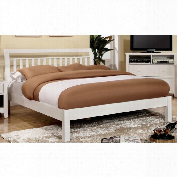 Furniture Of America Elena Slat California King Bed In White