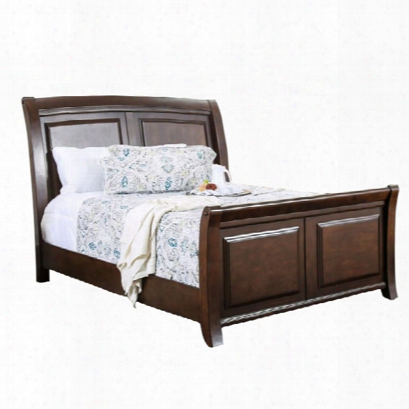 Furniture Of America Glinda King Bed In Brown Cherry