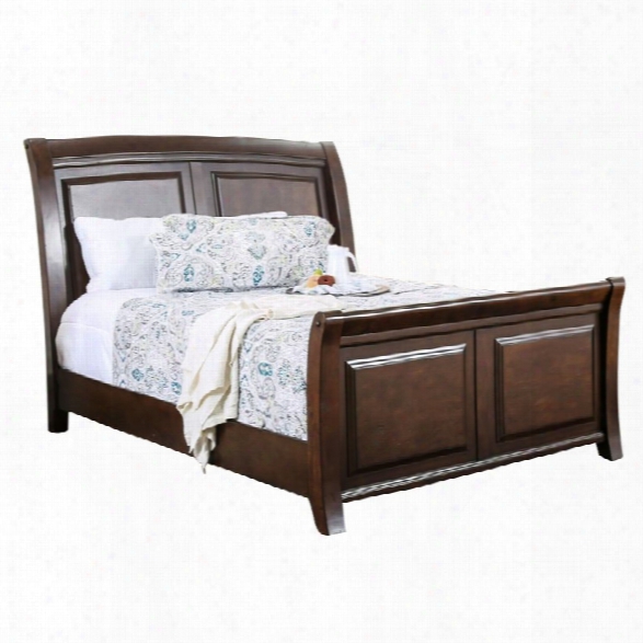 Furniture Of America Glinda Queen Bed In Brown Cherry