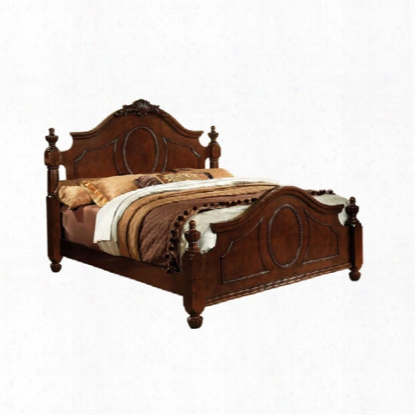 Furniture Of America Lauryn California King Poster Bed In Brown Cherry