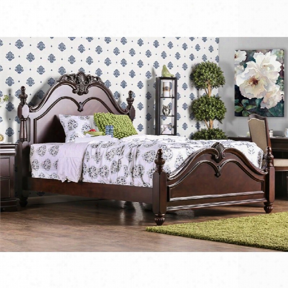 Furniture Of America Ruben Queen Poster Bed In Cherry