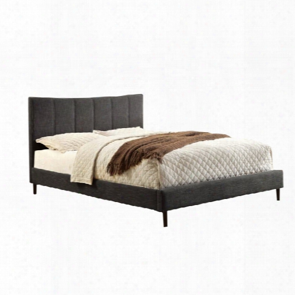 Furniture Of America Sislah Upholstered California King Bed In Dark Gray