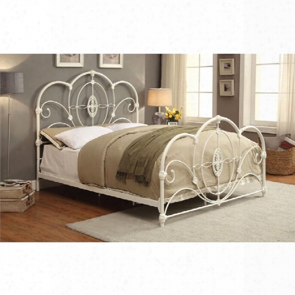 Furniture Of America Stella King Metal Bed In White