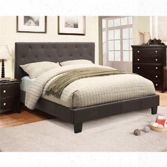 Furniture Of America Verin California King Tufted Platform Bed In Gray