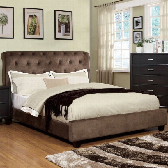 Furniture Of America Weenzel Button Tufted Full Bed In Dark Brown