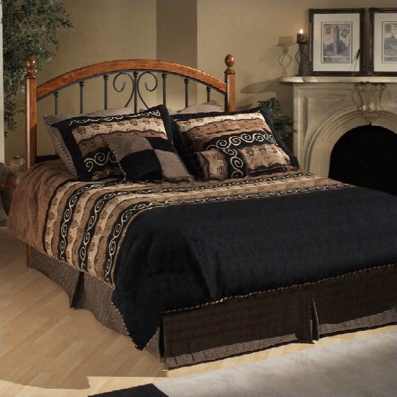 Hillsdale Burton Way Wood And Metal Poster Bed In Cherry And Black-full/queen