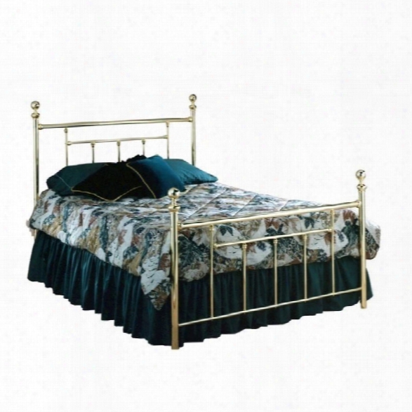 Hillsdale Chelsea Metal Poster Bed In Polished Brass Finish-full