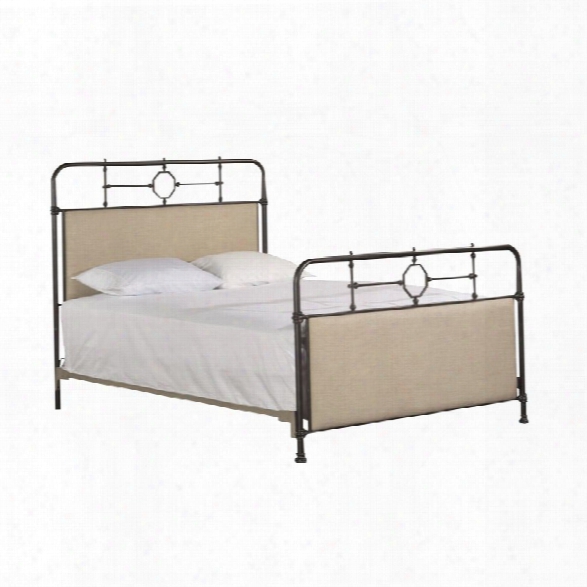 Hillsdale Lindley Upholstered King Metal Panel Bed With Rails