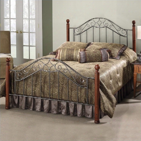 Hillsdale Martino Metal Poster Bed In Smoke Silver Finish-full