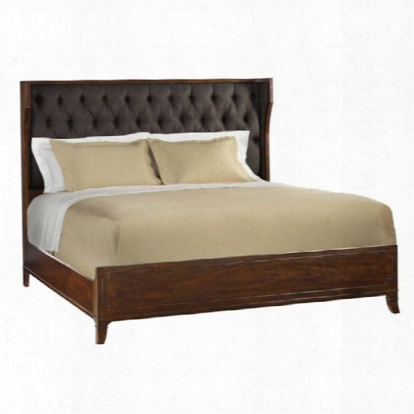 Hooker Furniture Palisade Upholstered Shelter Bed In Walnut And Carbon-king