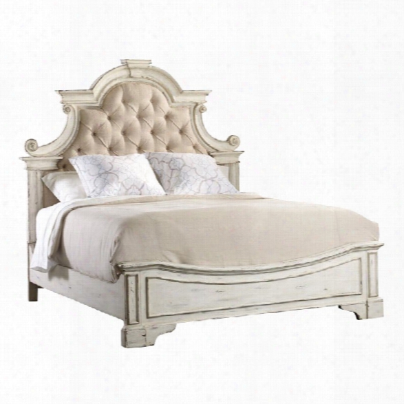 Hooker Furniture Sanctuary King Upholstered Bed In Chalky White