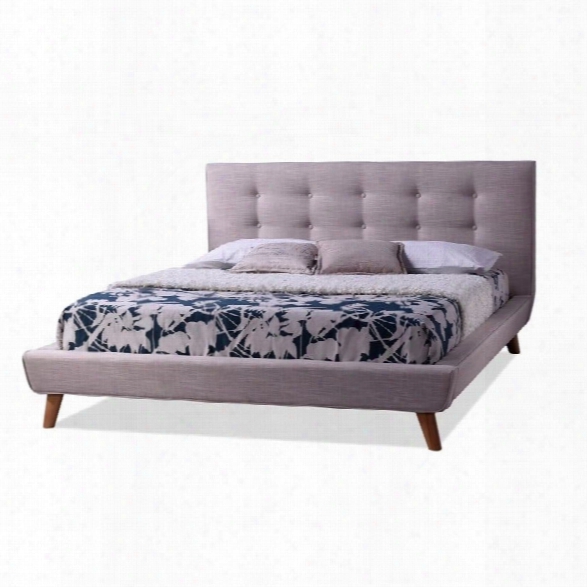 Jonesy Upholstered King Platform Bed In Beige