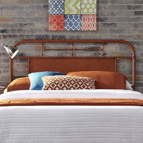 Liberty Furniture Vintage King Metal Headboard In Distressed Orange