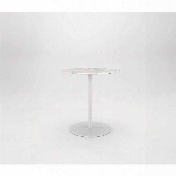 Modloft Bleecker White Marble Top Side Table In White