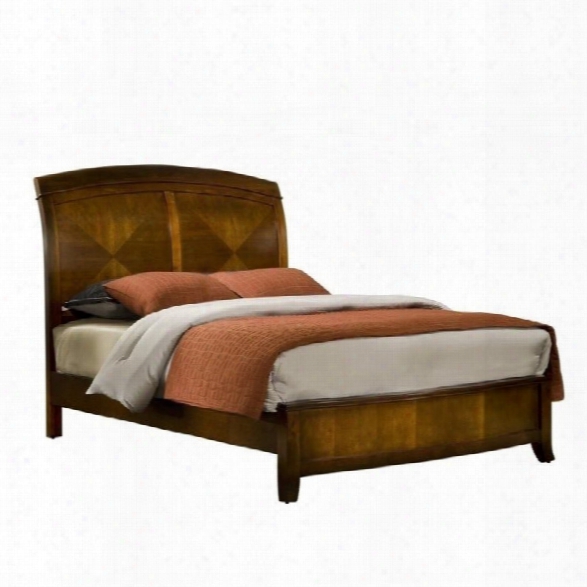 Modus Brighton Wood Low Profile Sleigh Bed In Cinnamon Finish-california King