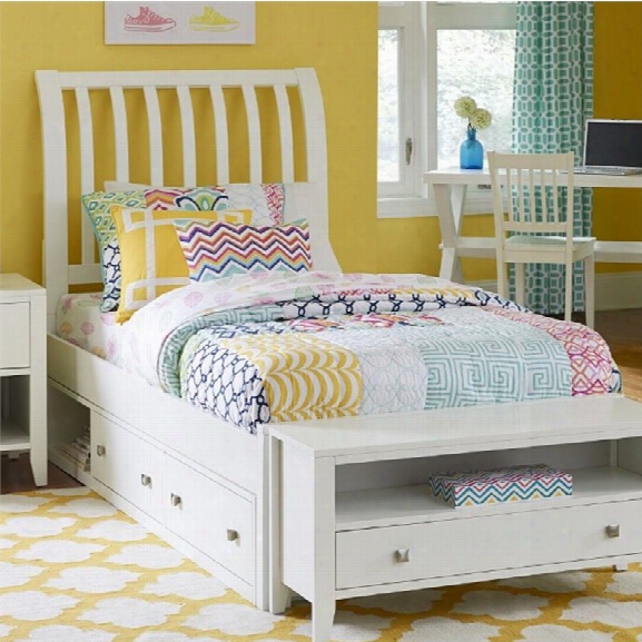 Ne Kids Pulse Full Storage Sleigh Bed In White