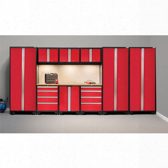 Newage Products Bold 3.0 Series 10 Piece Cabinet Set In Red