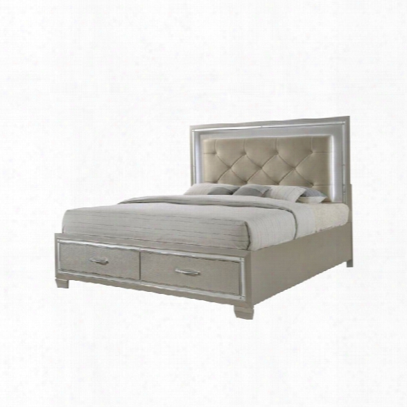 Picket House Furnishings Glamour Queen Storage Bed In Champagne