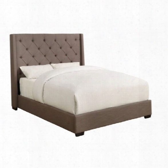 Pri Contemp Shelter Queen Upholstered Bed In Taupe