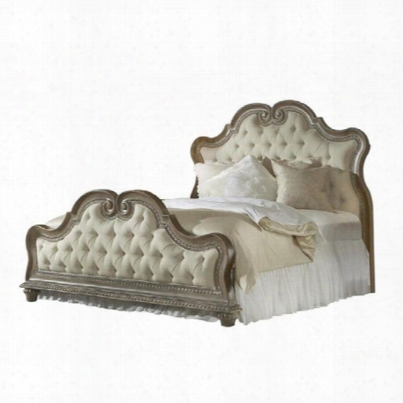 Pulaski Arabella Button Tufted Upholstered Bed In Medium Wood