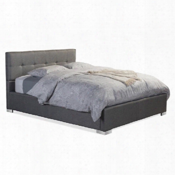 Regata Upholstered King Platform Bed In Gray