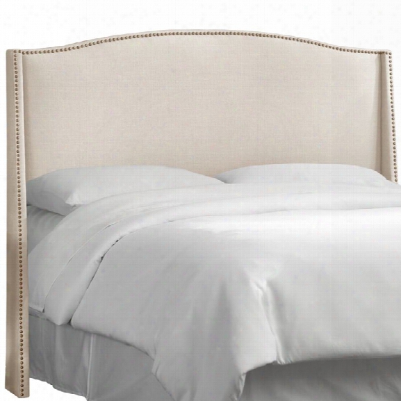 Skyline Furniture Upholstered California King Headboard In Linen Talc