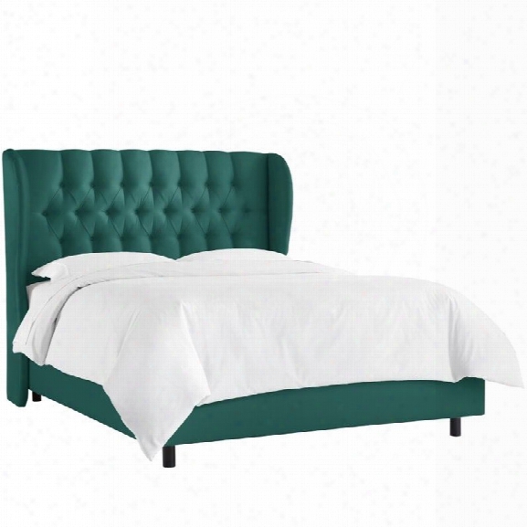 Skyline Upholstered Tufted Wingback California King Bed In Peacock