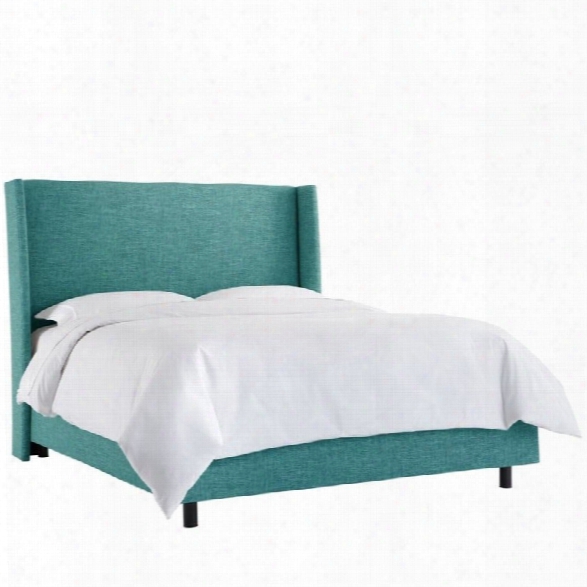 Skyline Upholstered Wingback California King Bed In Peacock